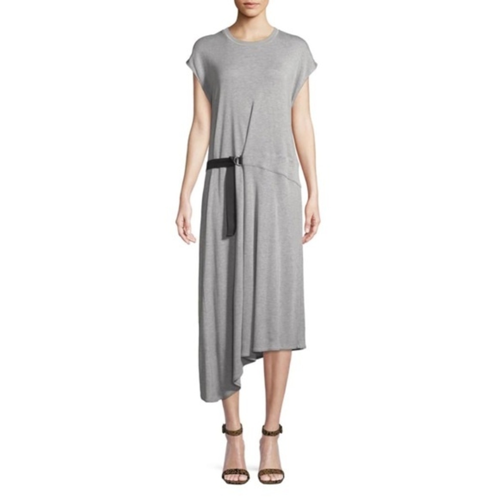 Rag & Bone Ophelia Midi Tee Dress Heather Gray Asymmetrical Hem Women’s Size XS